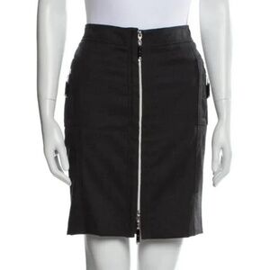 Versace Wool Zip Up Mini Skirt